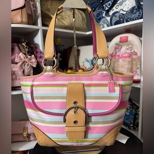 Coach Vintage SoHo Twill Striped Shoulder Bag